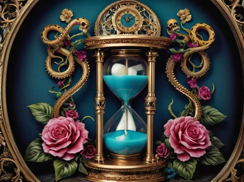 grandfather clock,valentine clock,clockmaker,ornate pocket watch,cuckoo clock,astronomical clock,medieval hourglass,four o'clock flower,old clock,clock,wall clock,clocks,new year clock,longcase clock,timepiece,hourglass,clock face,antique background,quartz clock,music box,Illustration,Abstract Fantasy,Abstract Fantasy 11