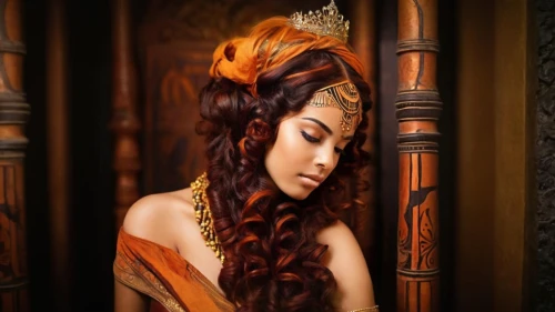headpiece,headdress,feather headdress,polynesian girl,celtic queen,indian headdress,javanese,oriental princess,fantasy portrait,ancient egyptian girl,queen crown,crowned,crown render,cleopatra,gypsy hair,gold crown,henna frame,golden crown,imperial crown,fantasy woman