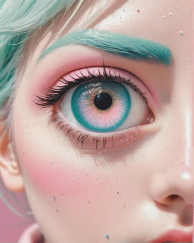 eyes makeup,peacock eye,women's eyes,glitter eyes,contact lens,pastel colors,retouching,doll's facial features,realdoll,neon makeup,vintage makeup,retouch,pupil,eyeball,cat eye,soft pastel,pastels,ojos azules,pupils,eyeshadow,Illustration,Japanese style,Japanese Style 08