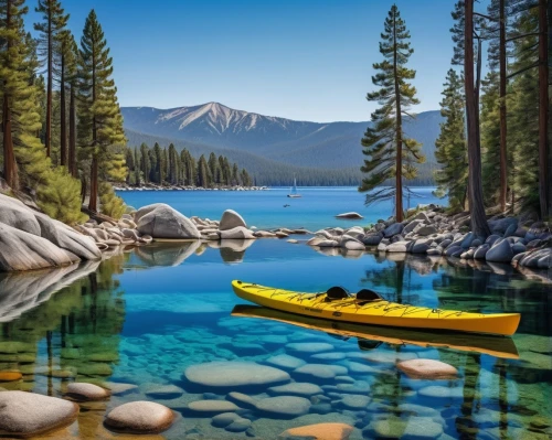 lake tahoe,kayaking,lassen volcanic national park,tahoe,emerald lake,beautiful lake,kayak,kayaks,canoeing,boat landscape,high mountain lake,heaven lake,alpine lake,trillium lake,kayaker,canoes,calm water,sea kayak,mountain lake,landscape background,Art,Classical Oil Painting,Classical Oil Painting 34