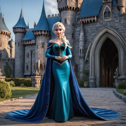 elsa,cinderella,ball gown,disney castle,cinderella's castle,sleeping beauty castle,fairy tale castle,shanghai disney,princess sofia,a princess,cinderella castle,tiana,princess anna,rapunzel,celtic woman,the snow queen,disney character,disney rose,fantasia,celtic queen,Photography,General,Realistic