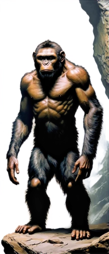 ape,kong,neanderthal,gorilla,cave man,caveman,king kong,barbarian,neanderthals,great apes,primate,the monkey,scandia gnome,war monkey,paleolithic,baboon,human evolution,dwarf,mammalian,stone age,Illustration,Realistic Fantasy,Realistic Fantasy 33