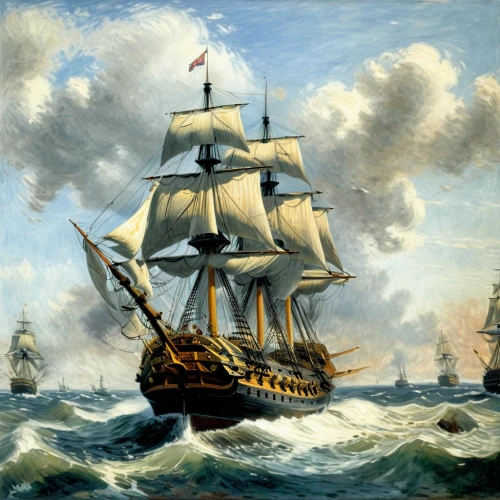 naval battle,east indiaman,sloop-of-war,full-rigged ship,barquentine,training ship,baltimore clipper,three masted sailing ship,steam frigate,inflation of sail,portuguese galley,galleon ship,sea sailing ship,frigate,galleon,cape dutch,three masted,manila galleon,sail ship,tallship,Art,Artistic Painting,Artistic Painting 04