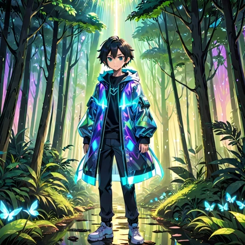 forest background,in the forest,forest man,cg artwork,parka,forest,forest walk,forest clover,forest floor,holy forest,forest of dreams,rhododendron,forest dark,rainforest,the forest,leaf background,enchanted forest,spring background,jacket,game illustration,Anime,Anime,Traditional