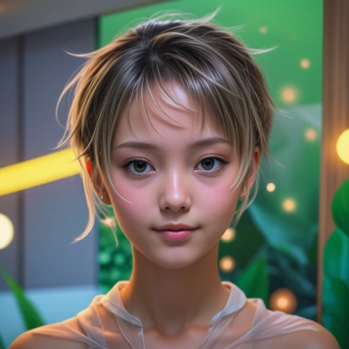 pixie cut,natural cosmetic,asian vision,visual effect lighting,pixie-bob,realdoll,phuquy,asian woman,hong,girl portrait,asian girl,han thom,ai,japanese woman,asian,asia,xiangwei,huawei,tan chen chen,portrait background,Illustration,Realistic Fantasy,Realistic Fantasy 06