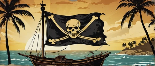 pirate flag,jolly roger,nautical banner,pirates,piracy,pirate ship,pirate,black flag,skull rowing,skull and crossbones,pirate treasure,caravel,skull racing,east indiaman,bandana background,sail ship,galleon,galleon ship,rum,sloop-of-war,Art,Artistic Painting,Artistic Painting 07