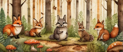 woodland animals,forest animals,forest background,fox stacked animals,hare trail,hare field,forest animal,whimsical animals,rabbits and hares,cartoon forest,fox and hare,forest glade,garden-fox tail,fox hunting,forest floor,rabbit family,little fox,children's background,hares,vulpes vulpes,Conceptual Art,Oil color,Oil Color 17