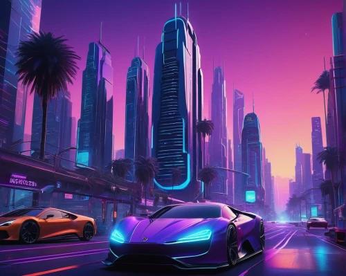 futuristic,futuristic landscape,futuristic car,dubai,3d car wallpaper,neon arrows,gulf,miami,zenvo-st,cyberpunk,elektrocar,ford gt 2020,pagani,i8,cityscape,electric,lamborghini,colorful city,concept car,electric mobility,Illustration,Abstract Fantasy,Abstract Fantasy 03