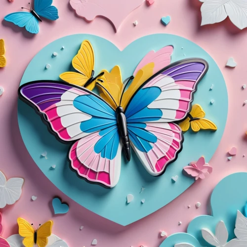 butterfly background,blue butterfly background,butterfly clip art,colorful heart,butterfly vector,painted hearts,cupido (butterfly),valentine scrapbooking,janome butterfly,ulysses butterfly,heart background,passion butterfly,pink butterfly,blue heart balloons,butterfly floral,rainbow butterflies,butterflies,winged heart,butterfly isolated,heart clipart,Unique,3D,Isometric