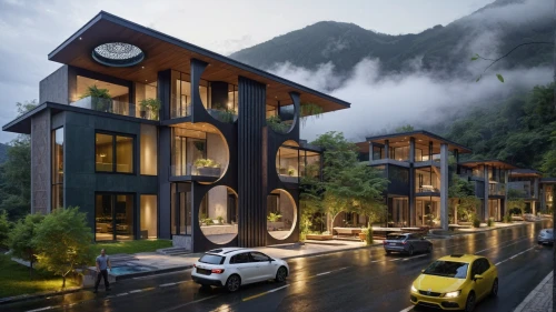 house in mountains,house in the mountains,eco hotel,eco-construction,apartment complex,apartment building,danyang eight scenic,luxury property,chalet,residential,modern architecture,hanging houses,cube stilt houses,building valley,cubic house,townhouses,wooden houses,luxury hotel,boutique hotel,luxury real estate