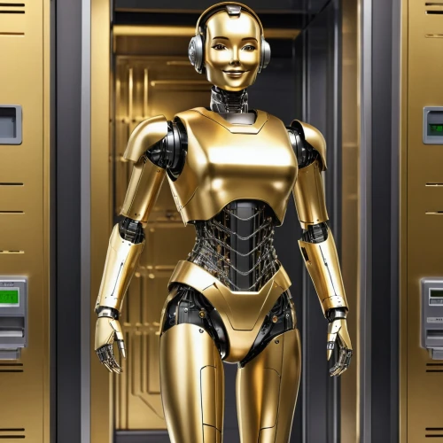 c-3po,metallic door,automated teller machine,droid,digital safe,droids,steel door,door lock,elevator,door,tin,barebone computer,yellow-gold,gold bullion,minibot,door handle,bot,gold bars,iron door,major appliance