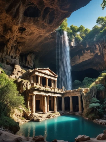 petra,poseidons temple,artemis temple,underwater oasis,ancient city,meteora,cave on the water,cenote,the ancient world,ancient house,zion,fantasy landscape,fairyland canyon,water palace,oasis,jordan tours,ancient buildings,hanging temple,ori-pei,atlantis,Photography,General,Realistic