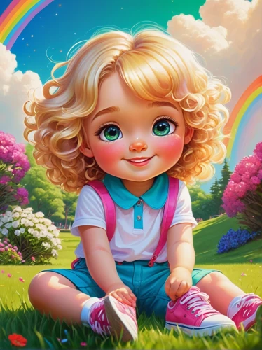 children's background,cute cartoon character,rainbow background,cute cartoon image,agnes,rainbow pencil background,kids illustration,child portrait,portrait background,painter doll,child girl,little girl in pink dress,little girl,the festival of colors,eglantine,little girl fairy,female doll,doll's facial features,shirley temple,child fairy,Illustration,Abstract Fantasy,Abstract Fantasy 22