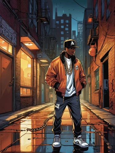 harlem,novelist,vector illustration,kendrick lamar,game illustration,hip-hop,vector art,cg artwork,world digital painting,hip hop music,bronx,vector graphic,gangstar,would a background,hip hop,streets,urban,street canyon,digital painting,sci fiction illustration,Illustration,American Style,American Style 13