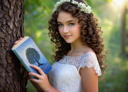 girl with tree,bookmark with flowers,children's fairy tale,jane austen,women's novels,book antique,fairy tales,book,e-book,publish a book online,the girl next to the tree,beautiful girl with flowers,publish e-book online,magic book,pregnant book,e-book reader case,fairy tale character,fairytales,author,faerie,Illustration,Retro,Retro 26