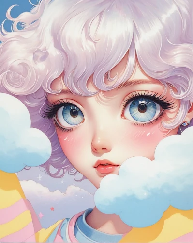 clouds - sky,soft pastel,cotton candy,cumulus,little clouds,clouds,white cloud,partly cloudy,eglantine,white clouds,cloudy,sky rose,cloud,sky,cloud play,about clouds,fantasy portrait,cloudy day,cumulus cloud,tumbling doll,Illustration,Retro,Retro 07