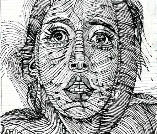 comic halftone woman,pen drawing,woman's face,line drawing,wire sculpture,biro,woman face,ballpoint pen,scribble lines,ballpoint,wireframe,zentangle,face portrait,head woman,eyes line art,pencil art,ball point,wireframe graphics,sheet drawing,pencil and paper,Design Sketch,Design Sketch,Hand-drawn Line Art