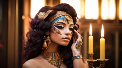 ancient egyptian girl,cleopatra,indian bride,egyptian,fantasy portrait,radha,priestess,arabian,ancient egyptian,gold jewelry,mehendi,oriental princess,indian girl,indian woman,ancient egypt,fantasy art,pharaonic,venetian mask,adornments,jaya