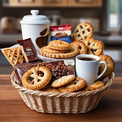 coffee wheel,lebkuchen,basket wicker,bread basket,pastries,gift basket,bakery products,colombidés,cookies and crackers,fika,sweet pastries,amaretti di saronno,danish breakfast plate,wafer cookies,cape basket,kanelbullar,florentine biscuit,baking equipments,biscotti,croissantes