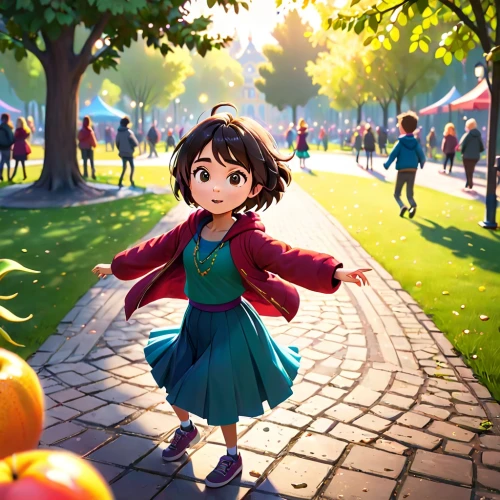 autumn walk,girl picking apples,little girl running,shanghai disney,autumn in the park,cg artwork,disney character,autumn park,autumn background,hanbok,laika,child in park,cute cartoon character,autumn day,autumn theme,in the fall,pinocchio,merida,mulan,little girl with balloons,Anime,Anime,Cartoon