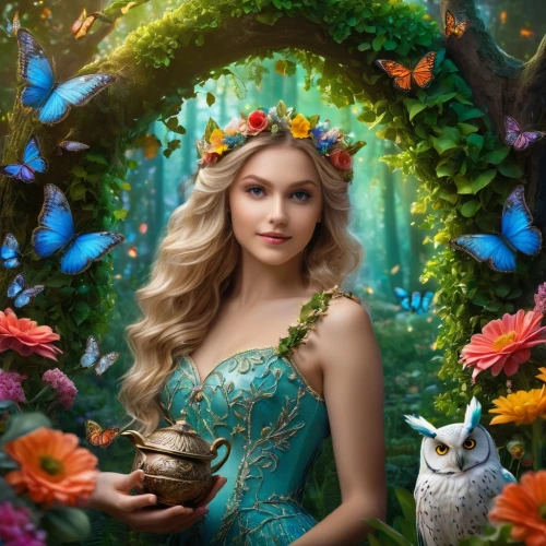 fantasy picture,fantasy portrait,faerie,faery,cinderella,fairy tale character,fae,fairy peacock,fairy queen,fairy world,fantasy art,girl in a wreath,flower fairy,elsa,fairy tale,rapunzel,beautiful girl with flowers,celtic woman,3d fantasy,enchanting,Photography,General,Fantasy