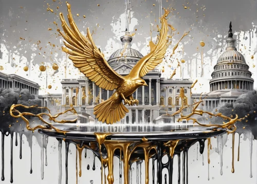 capitol,uscapitol,capital cities,gold foil 2020,fall of the druise,congress,state of the union,federal government,government,united states of america,united state,capital hill,autocracy,bird in bath,justitia,house of cards,us capitol,united states,we the people,45,Conceptual Art,Graffiti Art,Graffiti Art 08