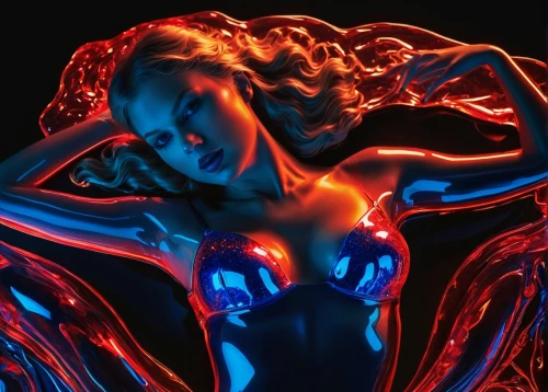 neon body painting,bodypaint,bodypainting,body painting,light drawing,drawing with light,computer art,cinema 4d,3d figure,electro,red and blue,red blue wallpaper,woman sculpture,aura,light painting,uv,light paint,light art,mystique,gel,Photography,General,Natural
