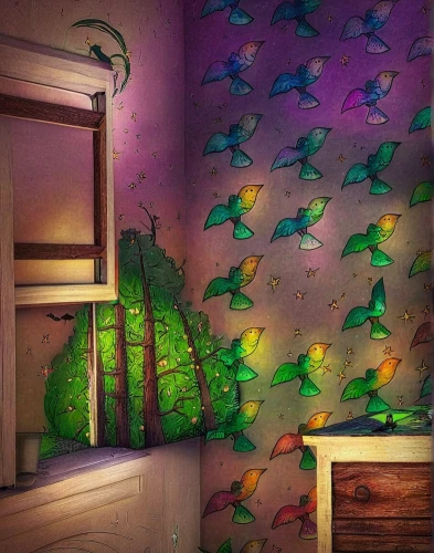 aquarium decor,children's bedroom,children's room,aquarium,the little girl's room,mermaid background,aquarium lighting,kids room,aquarium inhabitants,mermaid scales background,hummingbirds,colorful birds,boy's room picture,aquariums,children's background,tropical birds,fish collage,bedroom,flying birds,bird kingdom,Illustration,Abstract Fantasy,Abstract Fantasy 01