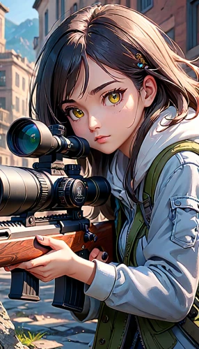 girl with gun,girl with a gun,rifle,warsaw uprising,game illustration,shooter game,sniper,free fire,cg artwork,holding a gun,m4a4,aiming,m4a1,carbine,dacia,french digital background,marksman,gi,m16,background images,Anime,Anime,General