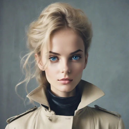 blonde woman,blond girl,elsa,blonde girl,realdoll,cool blonde,wallis day,coat,retouching,coat color,heterochromia,girl portrait,model beauty,young woman,female model,fashion vector,pale,portrait of a girl,blue eyes,updo,Photography,Polaroid