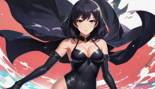 orca,wetsuit,sidonia,ganai,one-piece swimsuit,dark-type,fantasia,black raven,atala,crow queen,black bird,doberman,fran,black angel,goddess of justice,water-the sword lily,himuto,anime 3d,kado,sword lily,Illustration,Japanese style,Japanese Style 03