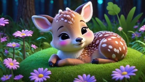 fawn,baby deer,bambi,fallow deer cub,dotted deer,young deer,young-deer,fawns,cute cartoon character,deer,pere davids deer,deer in tears,cute cartoon image,deer with cub,cute animal,cute animals,deer illustration,deers,european deer,spring background,Unique,3D,3D Character