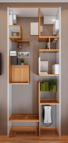storage cabinet,room divider,wooden shelf,cabinetry,shelving,walk-in closet,bathroom cabinet,cupboard,search interior solutions,cabinets,modern decor,3d rendering,under-cabinet lighting,modern room,shelves,shared apartment,tv cabinet,laundry room,kitchen cabinet,switch cabinet,Photography,General,Realistic