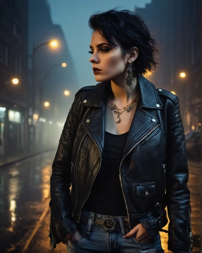 leather jacket,femme fatale,renegade,goth woman,croft,leather,portrait photographers,jacket,punk,new york streets,city ​​portrait,goth subculture,cyberpunk,portrait background,catwoman,black leather,bolero jacket,beatnik,pixie-bob,portrait photography,Photography,Fashion Photography,Fashion Photography 23