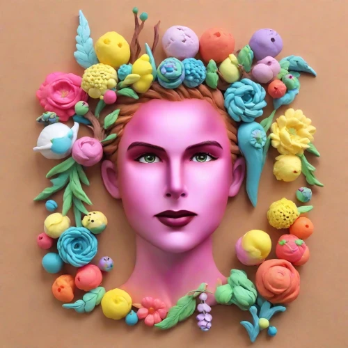 plasticine,clay animation,flower art,girl in a wreath,wreath of flowers,felt flower,felted easter,blooming wreath,plastic arts,lego pastel,clay doll,play-doh,marshmallow art,sugar paste,easter decoration,play doh,play dough,marzipan figures,flower wall en,paper art,Digital Art,Clay