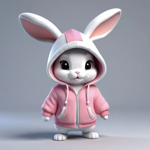 bunny,hoodie,little bunny,little rabbit,cute cartoon character,3d model,rabbit,white bunny,no ear bunny,3d render,deco bunny,3d rendered,white rabbit,domestic rabbit,european rabbit,thumper,wood rabbit,rabbits,easter bunny,pubg mascot,Unique,3D,3D Character