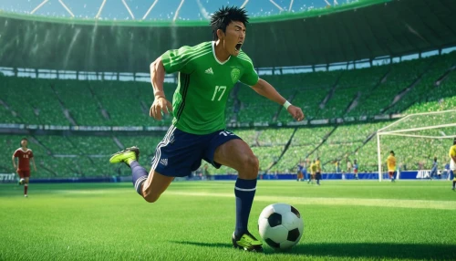 fifa 2018,soccer player,women's football,soccer kick,world cup,game illustration,soccer-specific stadium,soccer,uefa,mobile video game vector background,footballer,european football championship,sports game,football player,green background,soccer ball,net sports,jeongol,green screen,soccer field,Illustration,Japanese style,Japanese Style 20