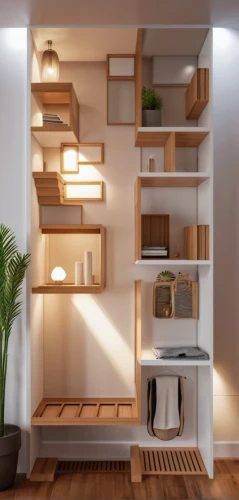 shelving,wooden shelf,under-cabinet lighting,storage cabinet,walk-in closet,shelves,search interior solutions,smart home,shared apartment,room divider,bookcase,bookshelves,modern decor,kitchen design,bookshelf,wooden mockup,an apartment,3d rendering,pantry,kitchenette,Photography,General,Realistic