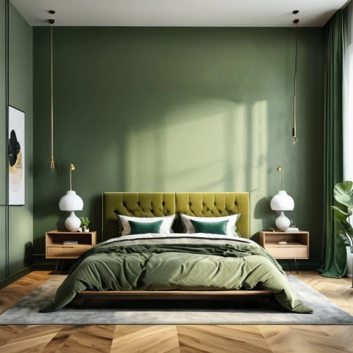 sage green,bedroom,pine green,green living,guest room,danish room,sage color,guestroom,trend color,danish furniture,green wallpaper,modern decor,bed linen,contemporary decor,intensely green hornbeam wallpaper,bed frame,parquet,modern room,wall plaster,sleeping room,Photography,General,Realistic