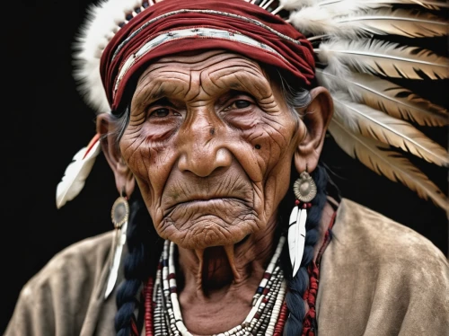 american indian,native american,tribal chief,the american indian,aborigine,indian headdress,ancient people,war bonnet,shamanism,nomadic people,red cloud,amerindien,red chief,old woman,old human,elder,buckskin,headdress,papuan,shamanic,Photography,General,Realistic