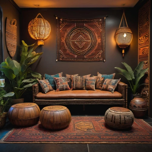 apartment lounge,contemporary decor,modern decor,living room,interior decor,boho art,patterned wood decoration,decor,sitting room,chaise lounge,interior design,livingroom,autumn decor,cabana,interior decoration,the living room of a photographer,wall decor,moroccan pattern,lounge,great room,Photography,General,Sci-Fi