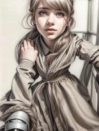 silver,gray color,pewter,joan of arc,gray,child girl,girl portrait,fantasy portrait,child portrait,bran,neutral color,grey,digital painting,katniss,piko,little girl in wind,the little girl,girl drawing,girl in cloth,ranger