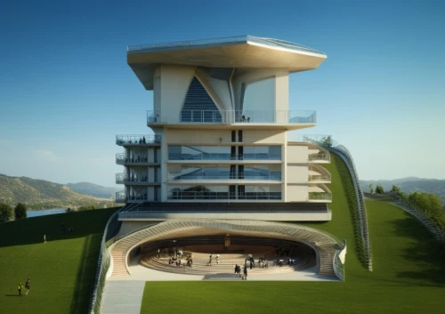 golf hotel,eco hotel,modern architecture,3d rendering,school design,futuristic architecture,futuristic art museum,ski facility,modern building,residential tower,new building,observation tower,the observation deck,build by mirza golam pir,golf resort,archidaily,feng shui golf course,observation deck,sky apartment,arhitecture,Photography,General,Realistic