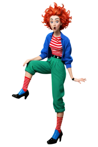 raggedy ann,pumuckl,pippi longstocking,mime artist,mime,it,female doll,rockabella,redhead doll,3d figure,model train figure,rag doll,harlequin,doll figure,voo doo doll,png transparent,elf,majorette (dancer),beaker,bjork,Art,Artistic Painting,Artistic Painting 50