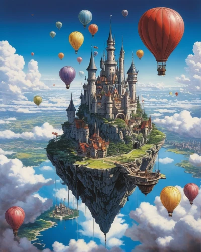 hot-air-balloon-valley-sky,fantasy world,hot air balloons,ballooning,balloon trip,3d fantasy,hot air balloon,hot air ballooning,fantasy city,hot air balloon rides,hot air balloon ride,flying island,dream world,fantasy picture,fairy tale castle,fantasy art,balloon hot air,balloons flying,shanghai disney,airships,Conceptual Art,Daily,Daily 09