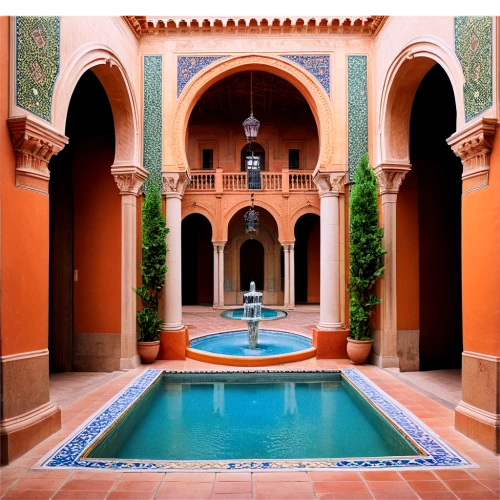 alcazar of seville,marrakesh,inside courtyard,riad,spanish tile,courtyard,marrakech,moroccan pattern,morocco,alcazar,alhambra,moorish,hacienda,terracotta tiles,water palace,patio,floor fountain,thermal bath,spa water fountain,decorative fountains,Art,Artistic Painting,Artistic Painting 35