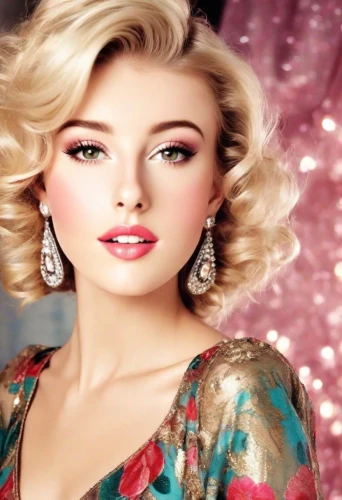 vintage makeup,barbie doll,airbrushed,beautiful woman,princess' earring,blonde woman,doll's facial features,gena rolands-hollywood,romantic look,women's cosmetics,beautiful young woman,beautiful women,jeweled,dazzling,pretty women,earrings,porcelain doll,realdoll,miss circassian,marylin monroe