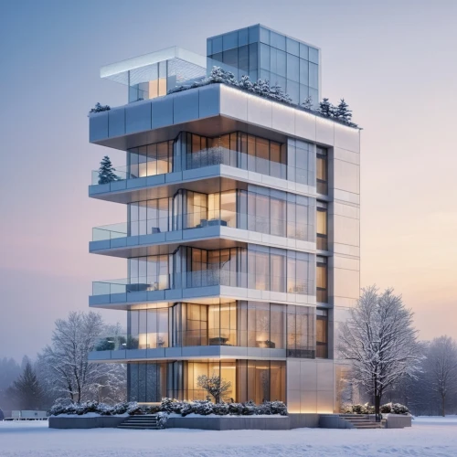 residential tower,cubic house,appartment building,modern architecture,sky apartment,glass facade,apartment building,modern house,penthouse apartment,renaissance tower,winter house,arhitecture,luxury real estate,luxury property,modern building,bulding,olympia tower,contemporary,glass building,3d rendering,Photography,General,Realistic