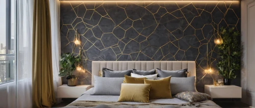 gold wall,contemporary decor,modern decor,gold stucco frame,wall plaster,gold foil corner,stucco wall,interior decoration,wall decoration,room divider,interior design,patterned wood decoration,interior decor,tiled wall,decor,gold foil laurel,antler velvet,window treatment,gold foil shapes,yellow wallpaper,Photography,General,Natural