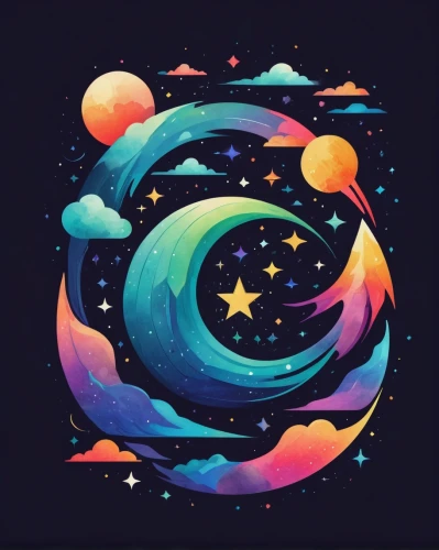 colorful spiral,space art,solar system,galaxy,universe,spiral nebula,cosmic,supernova,astronomical,colorful stars,outer space,astronomer,cosmic eye,starscape,space,astronomy,planetarium,planetary system,the universe,planets,Illustration,Vector,Vector 06